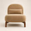 Fauteuil d'appoint sans accoudoirs Ellvorn, fauteuil de lecture moderne et rembourré avec coussin en tissu doux, pieds en bois massif et design bas et confortable pour chambre, salon et appartement-1752784354
