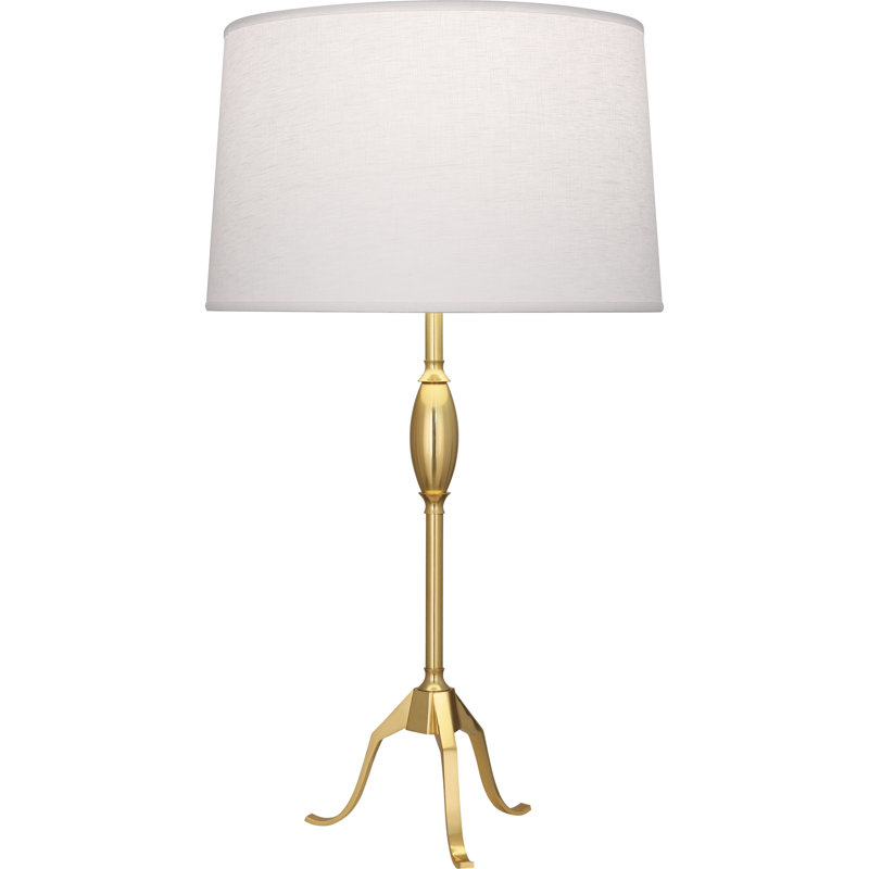 Lampe de table moderne avec abat-jour en lin huître | Collection Srkashlteni - Conception élégante pour espaces transitionnels et contemporains