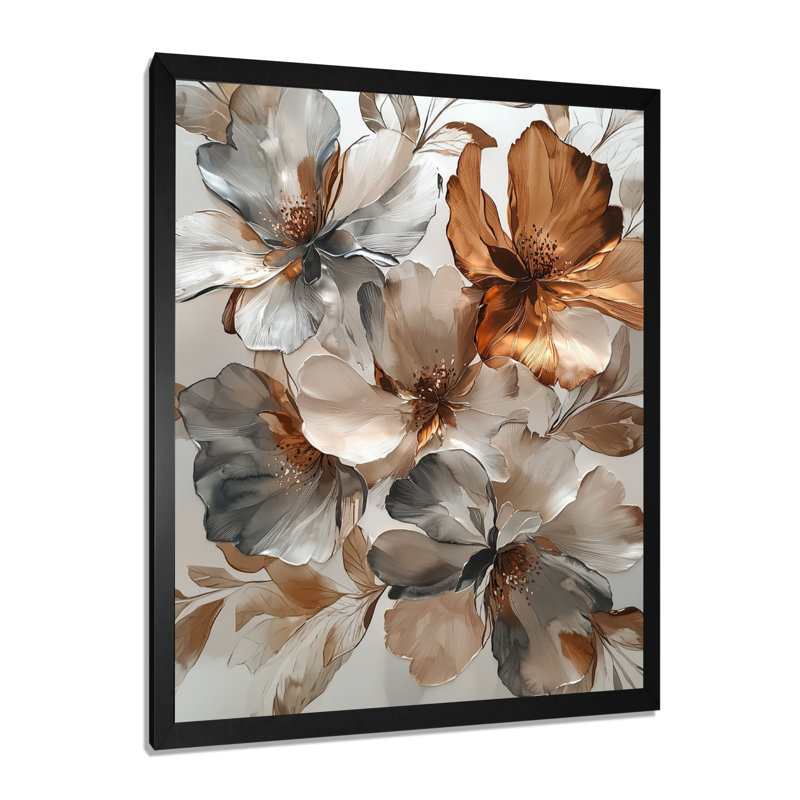 Lacher - Décoration murale abstraite, H 32 po x l 16 po, Picture Framed, Noir, noir, noir, noir