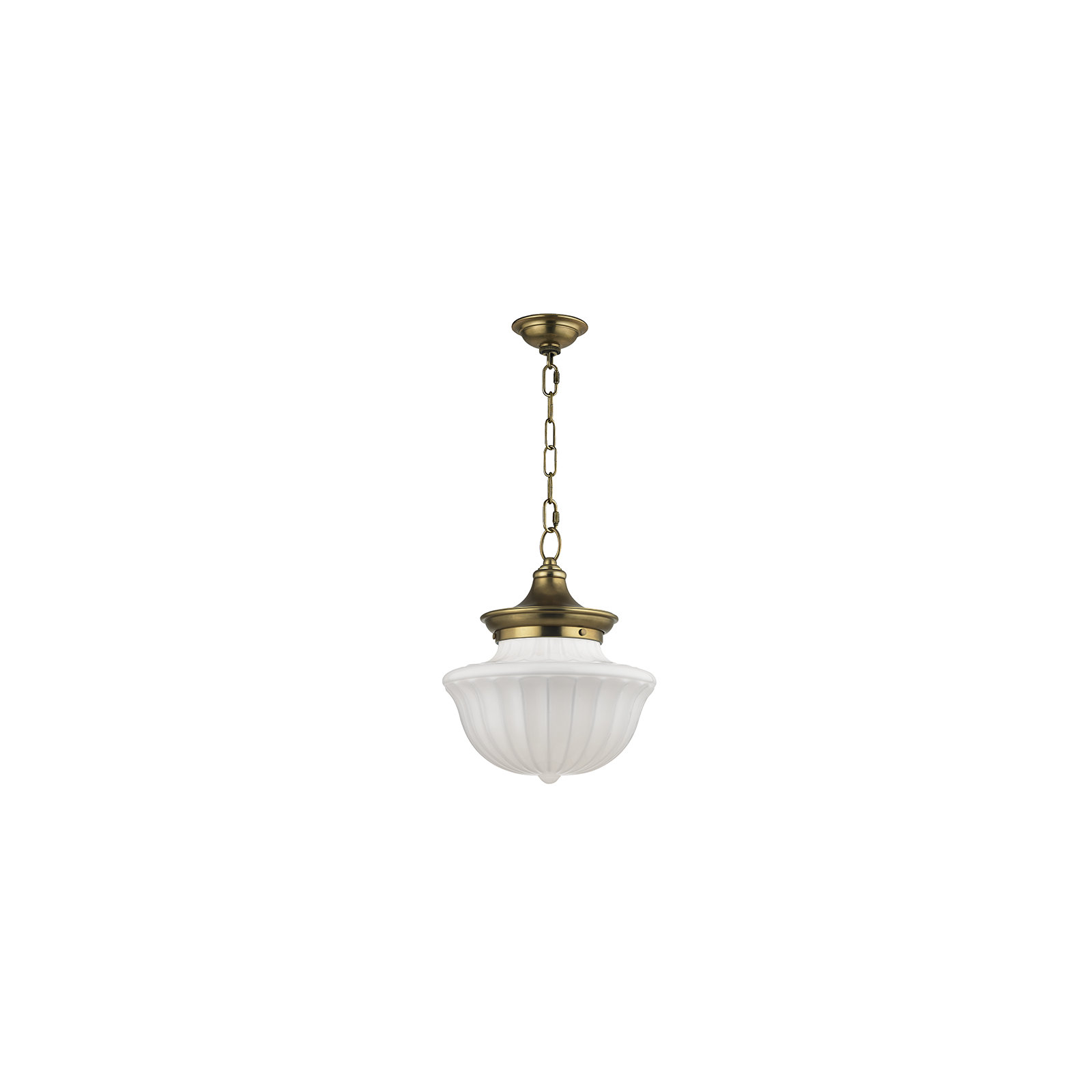 Maisie Single Light Glass Pendant, Aged Brass, 72.5" H x 15" W