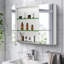 Armoire à pharmacie 30 po x 26 po en aluminium avec miroir, montage en surface ou encastré, grande salle de bain | Idée de cadeau