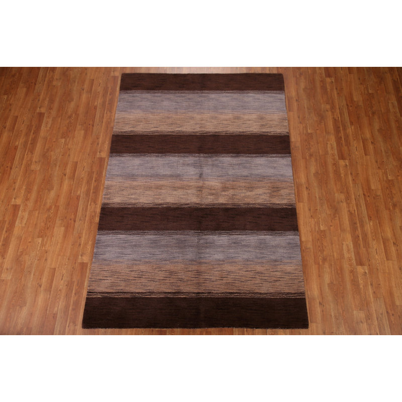 Striped Gabbeh Contemporary Area Rug 6x8