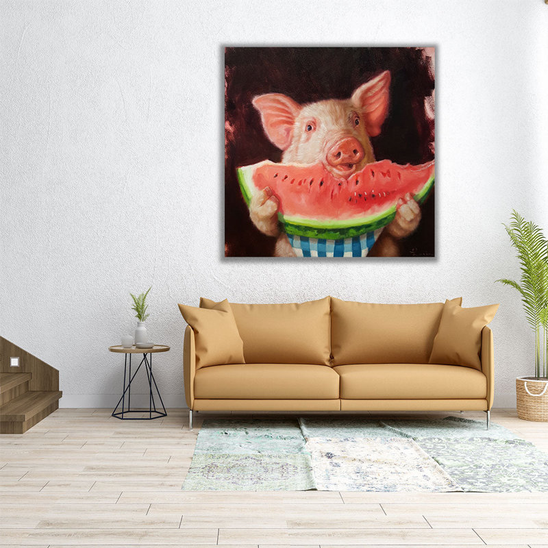 «Pig Out», reproduction d'art sur toile, H 40 po x l 40 po