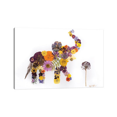 Elephant - Eli by Oxeye Floral Co - Wrapped Canvas Gallery-Wrapped Canvas Giclée