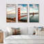 «Golden Gate Bridge In San Francisco», ensemble de 3 toiles encadrées-2050572001-2050572007