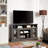 Classic TV Media Stand Modern Entertainment Console For TV Up To 65" With Open And Closed Storage Space, Dark Walnut/Black, 58.25"W*15.75"D*32"H