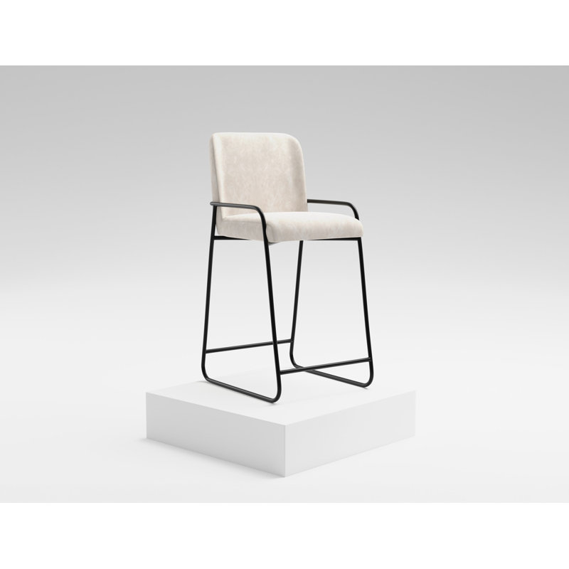 Chaise Suze, dossier arqué, Tabouret de bar (hauteur de siège 30 po), Similicuir neige