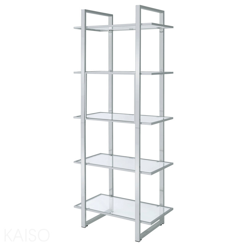 Clear 5-Shelf Bookshelf