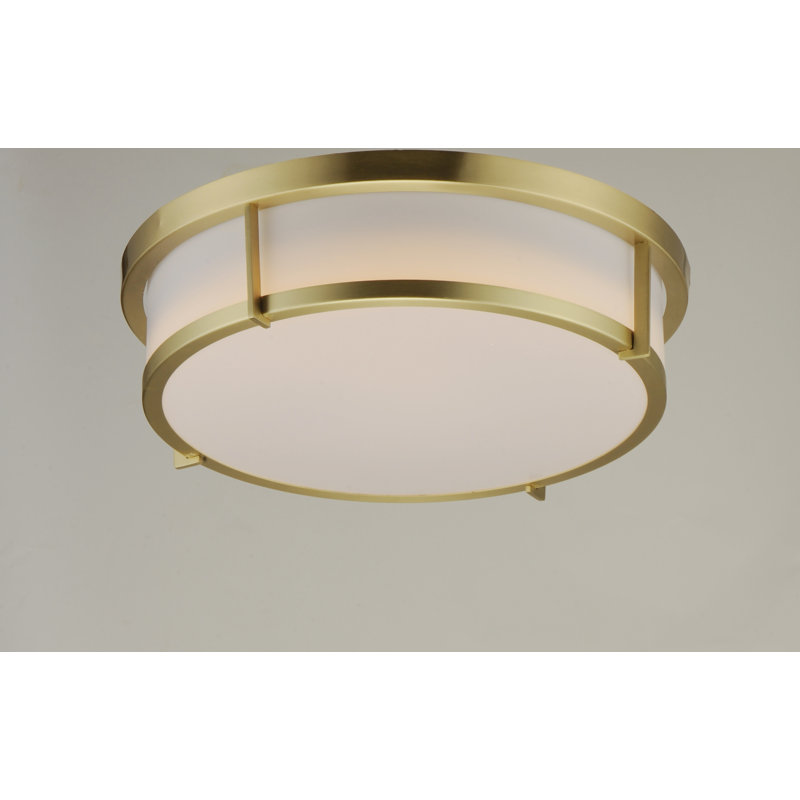 Plafonnier encastré unique à 3 lumières 17 po Aura, Laiton satiné, 17"