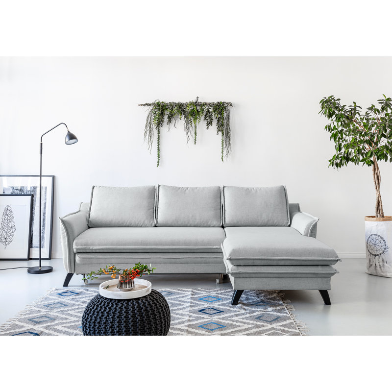 Charming Charlie Corner Sofa Chaise, Light Grey, Right Hand Facing