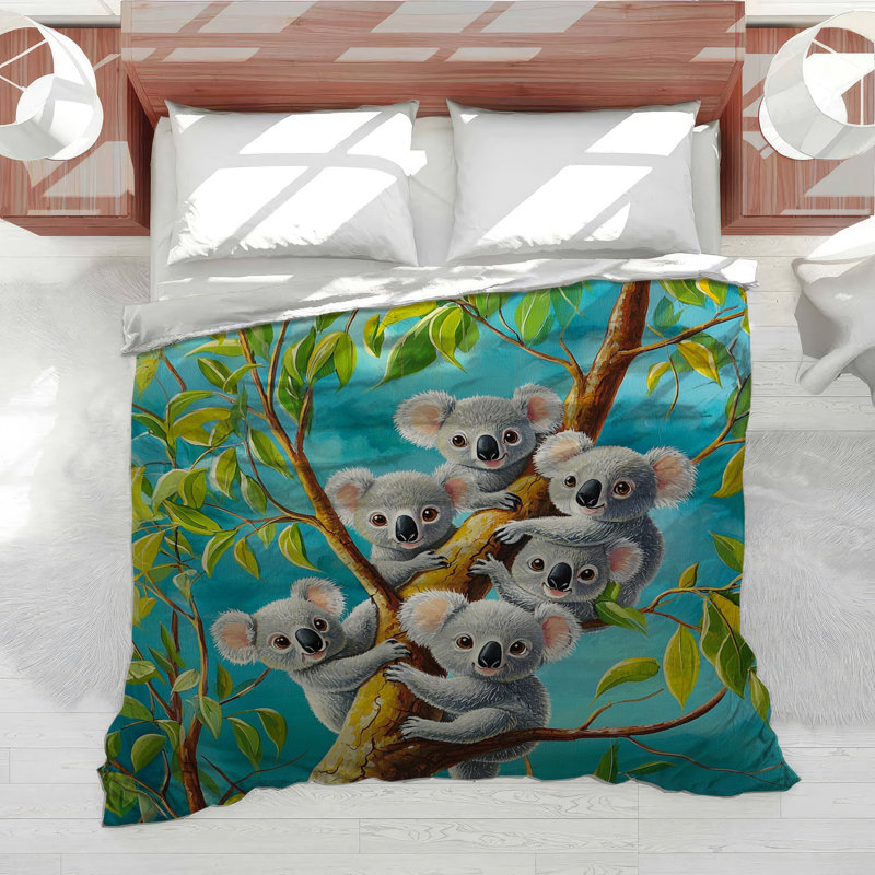 Koalas Bedding Animal Comforter Coastal Beach, Twin Comforter