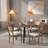 35.43" Round MDF Dining Table – Industrial Style with Black Metal Legs, Seats 4