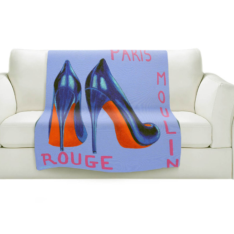 Couverture sherpa doux à chaussures paris burlesque, l 51 po x L 60 po