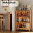 Solid Wood Bookcase with Glass Doors, Multipurpose Wine Storage Cabinet-79003428-79003450