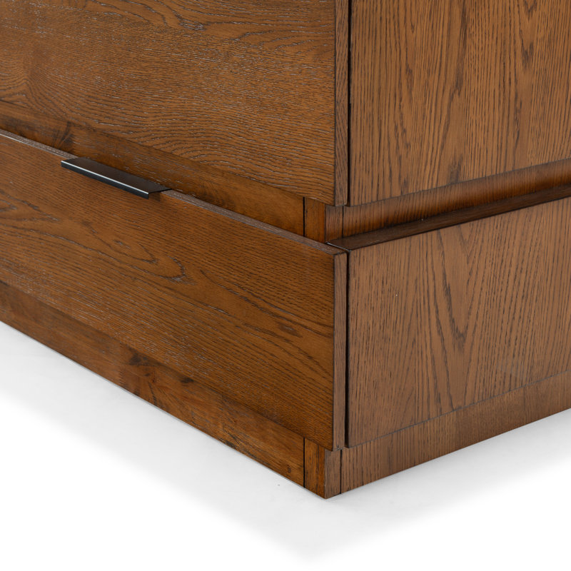 Titus 6 Drawer Stacked Dresser, Medium Oak