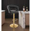 Tabouret de bar, tabouret de bar pivotant réglable en cuir synthétique et en métal avec dossier creux et accoudoirs, chaise de bar à hauteur de comptoir Airlift rembourrée pour la cuisine-1931461642-1931461643