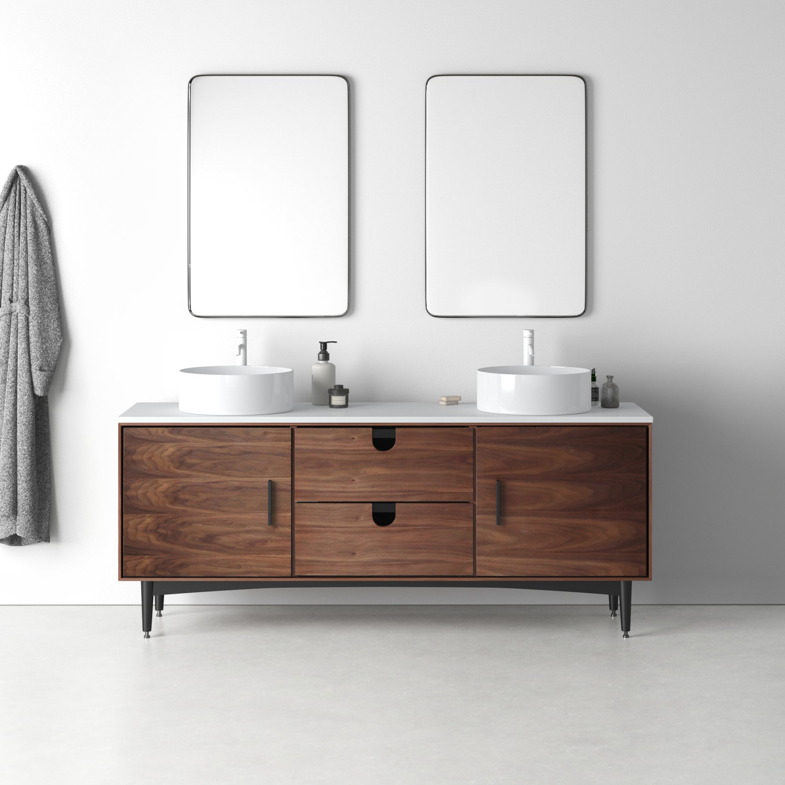 Antonina 72" Single Bathroom Vanity, Walnut