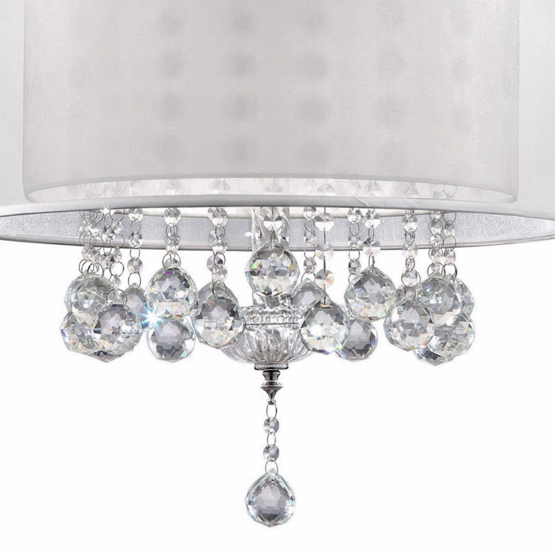 Haut 19 "plafonnier" Moiselle ", accents argent et cristal
