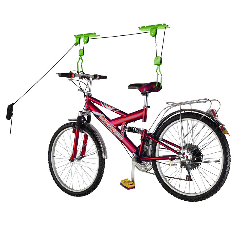 Ensemble de porte-vélos - Système de poulie suspendue pour le garage ou la remise d'une capacité de 100 lb pour les vélos ou les échelles