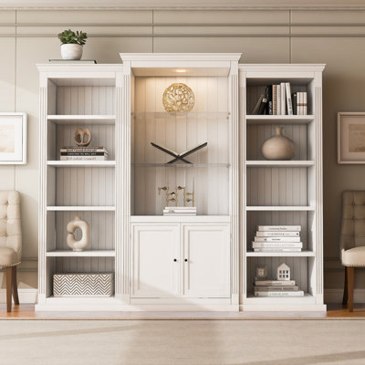 Yetta with LED Light, Glass Shelves and double doors