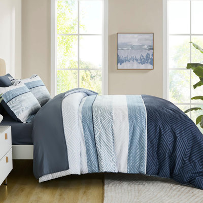 7-Piece Boho Striped Comforter Set - Soft Microfiber All Season Bedding Set