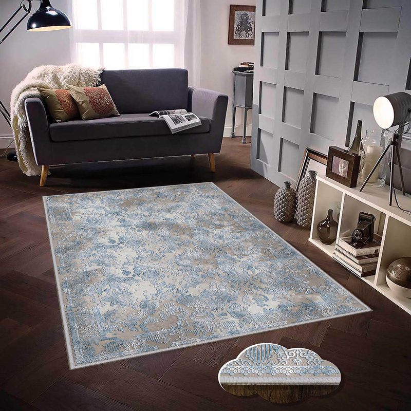Luxueux tapis tissé imprimé en 3D, 55,1 po x 86,6 po | 100% polyester, antibactérien, lavable à la machine | Pois en feutre antidérapant en PVC, d'une hauteur de poils de 0,3 po | Parfait pour le salon, la chambre à coucher et la décoration intérieure