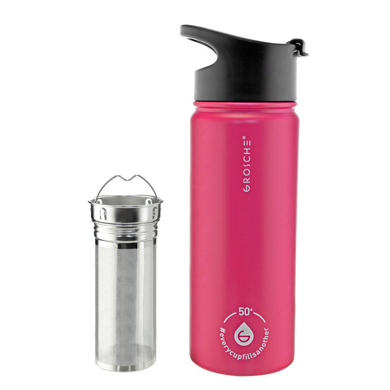 Bouteille d'eau GROSCHE Chicago Steel Infusion, Fuchsia, 16 oz