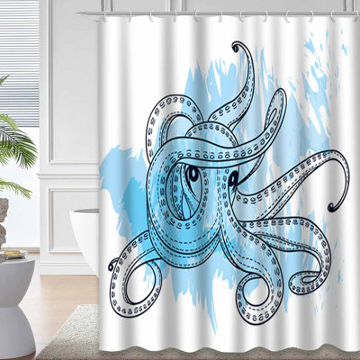 Rideau de douche avec 12 crochets Octopus