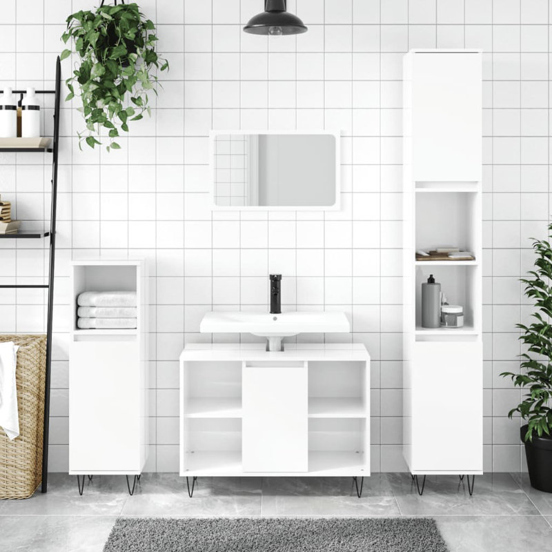 Freestanding Bathroom Cabinet, White