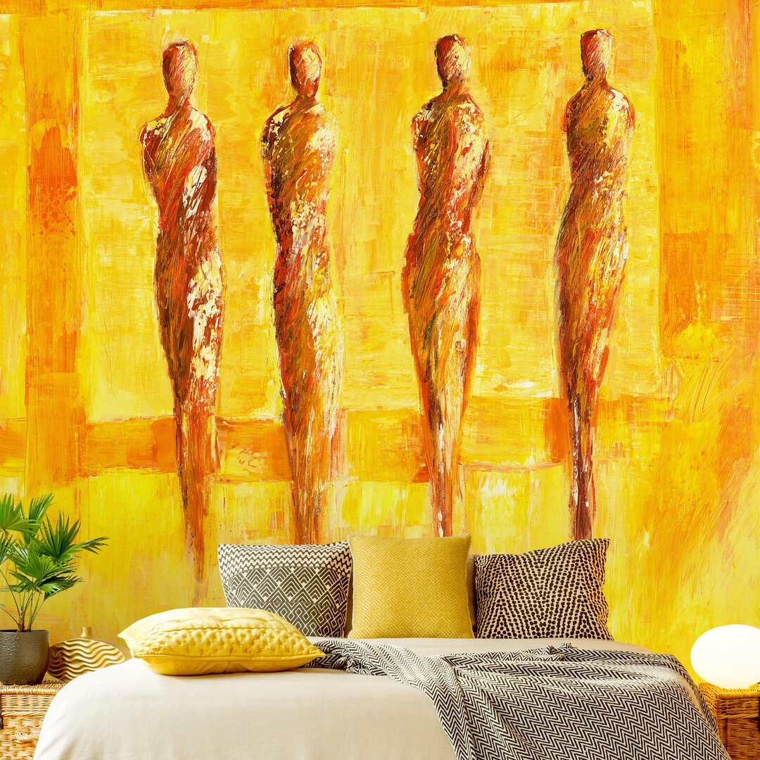 Geprägte Tapete Figures in Yellow 3,36 m x 336 cm