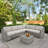 Modular Patio Conversation Set with Cushions-397064407-397064404