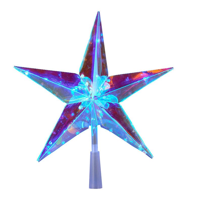 Décoration pour sommet de sapin Prismatic Star 11,4 "10 DEL Vivvi