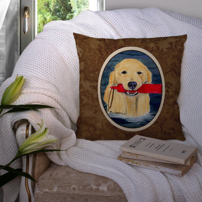 Golden Retriever Outdoor Reversible Throw Pillow