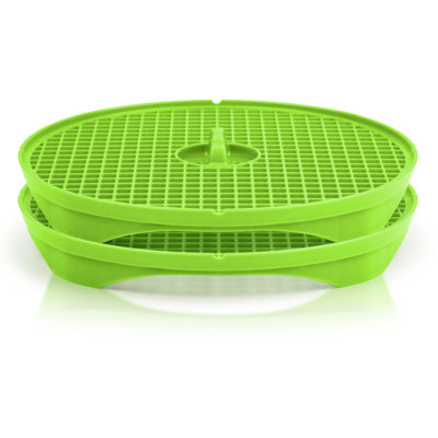 Borner 2 Pc Crispymaker, Microwave Chip Maker, Lime