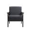 Chaise l 25 po en tissu gris foncé