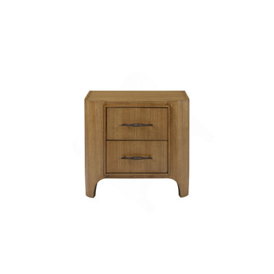 2-Drawer Nightstand: Sleek Metal Handles & Curved Legs – Modern, Spacious Storage For Bedrooms