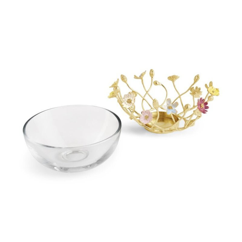 Wildflowers Handmade Decorative Bowl, 3.5" H x 7.5" W x 7.5" D