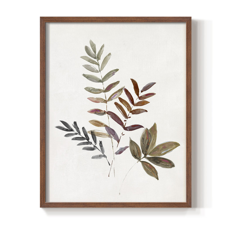 Feuilles d'automne III, reproduction encadrée - bois massif, Brun, H 10 po x l 8 po