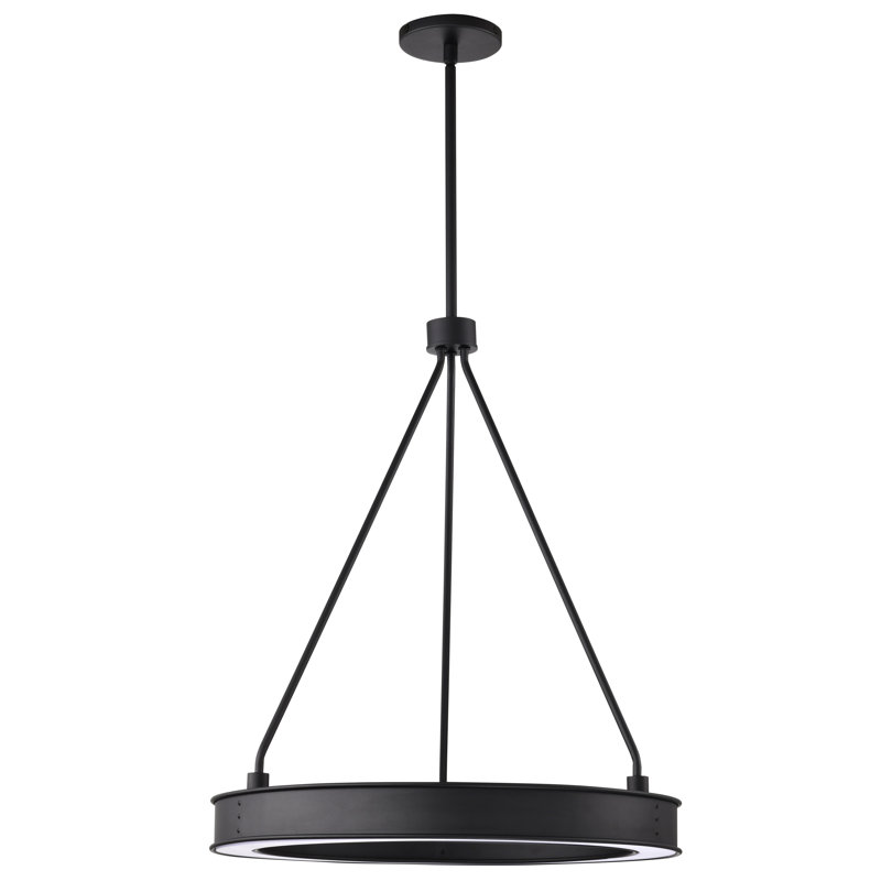 Keren - LED Pendant - Textured Black - Acrylic Lens, 59.38" H x 20.13" W x 20.13" D