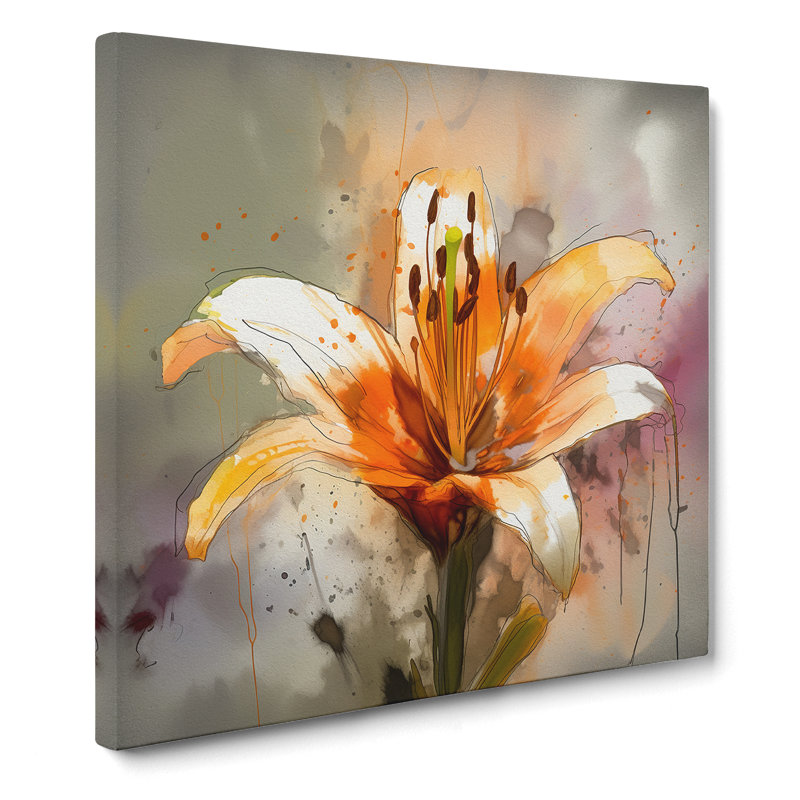 Lily Flower No.1 - Wrapped Canvas, 35cm H x 35cm W x 3cm D