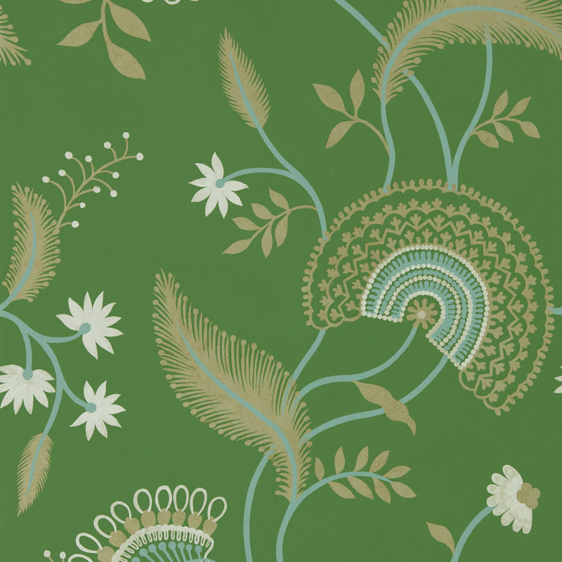 Hakimi 10.05m x 52cm Matte Wallpaper Roll, Green