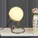 1-Light Small Table Lamp For Bedroom Bronze Metal Bedside Lamp White Lamp Plug In Globe Table Lamp