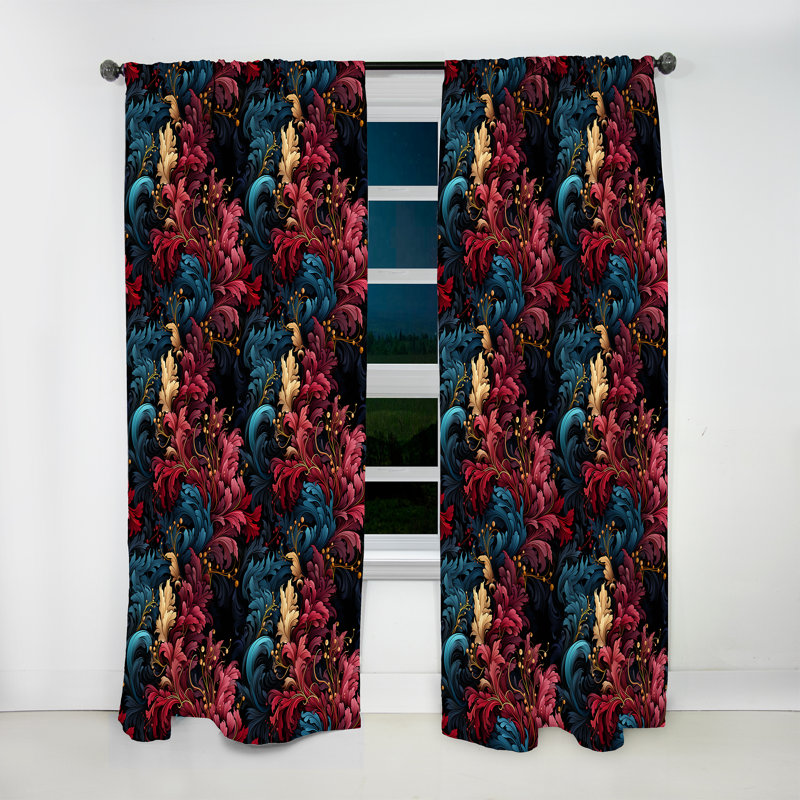 Rideau floral obscurcissant Regal, L 52 po x L 120 po