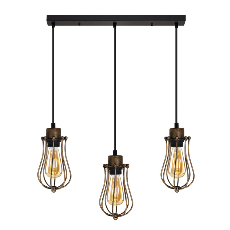 3 - Light Pendant, Brushed Copper