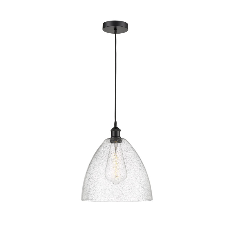 Bluford 1 - Light Dome Pendant, 13.75" H x 12" W x 12" D, Matte Black