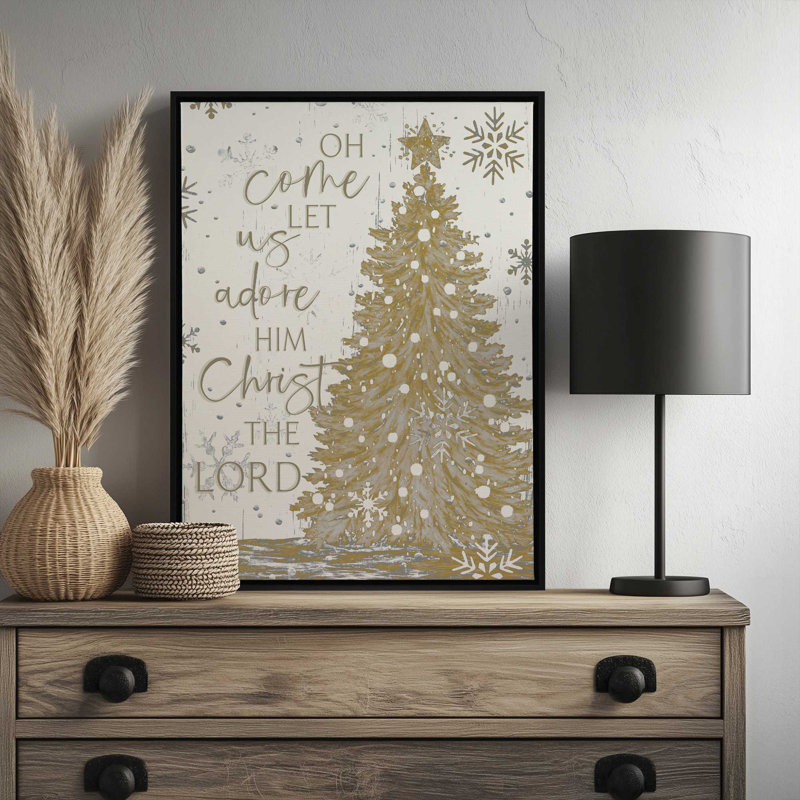 «Come Let Us Adore him» par Annie Lapoint, reproduction d'art, L 12 po x H 16 po, Toile avec cadre, Noir