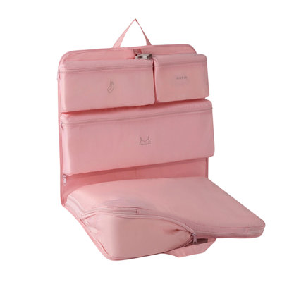  Sac de rangement de grande capacité, sacs de transport portables avec poignées et fermetures à glissière robustes, essentiels pour chambre de dortoir, rose