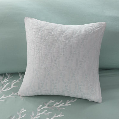 Oversized Cotton Jacquard Comforter Set Aqua