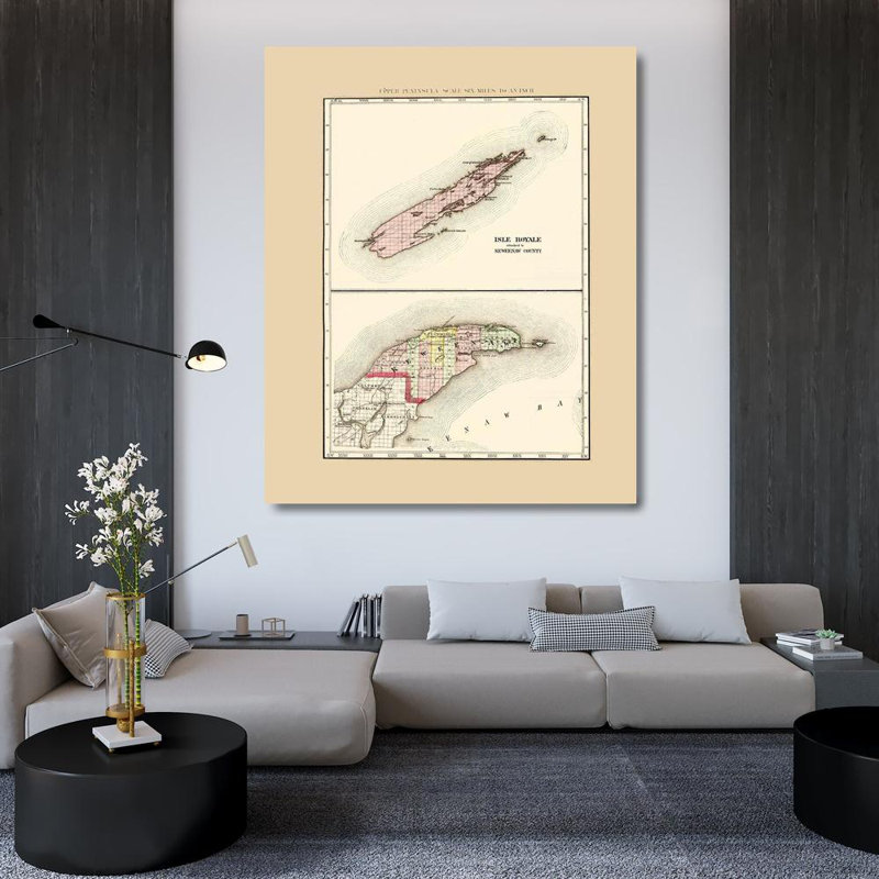 Art sur toile tendue Red Barrel Studio® Walling Gallery, titre: Keweenaw Isle Royale Michigan - Walling 1873 MIKE0002