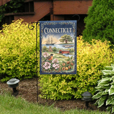 Connecticut State Pride Garden Flag 12x18